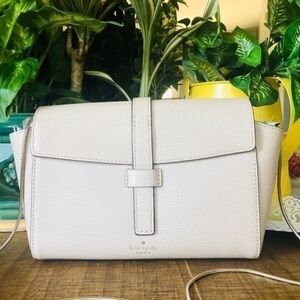 Kate Spade New York Lizard-Embossed Leather Crossbody Shoulder Bag Beige NWT